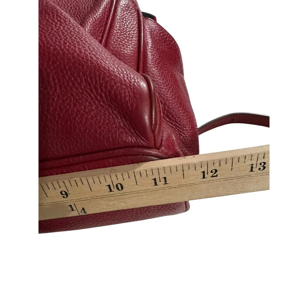 Michael Kors Abbey Red Pebbled Leather Backpack Travel Bag Classic Minimalist - Picture 10 of 13